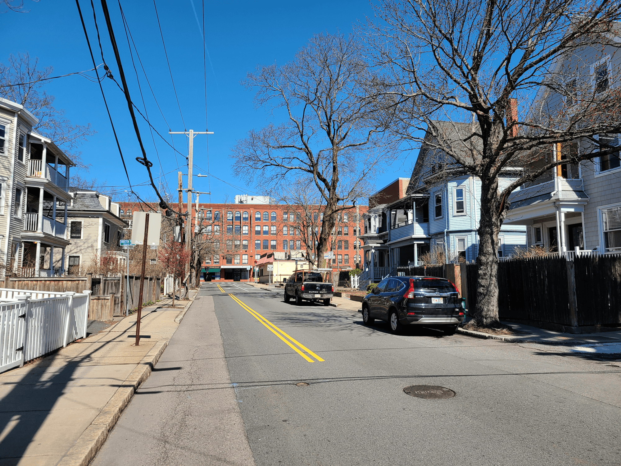 View Looking up Walden Street Towards Mass Ave