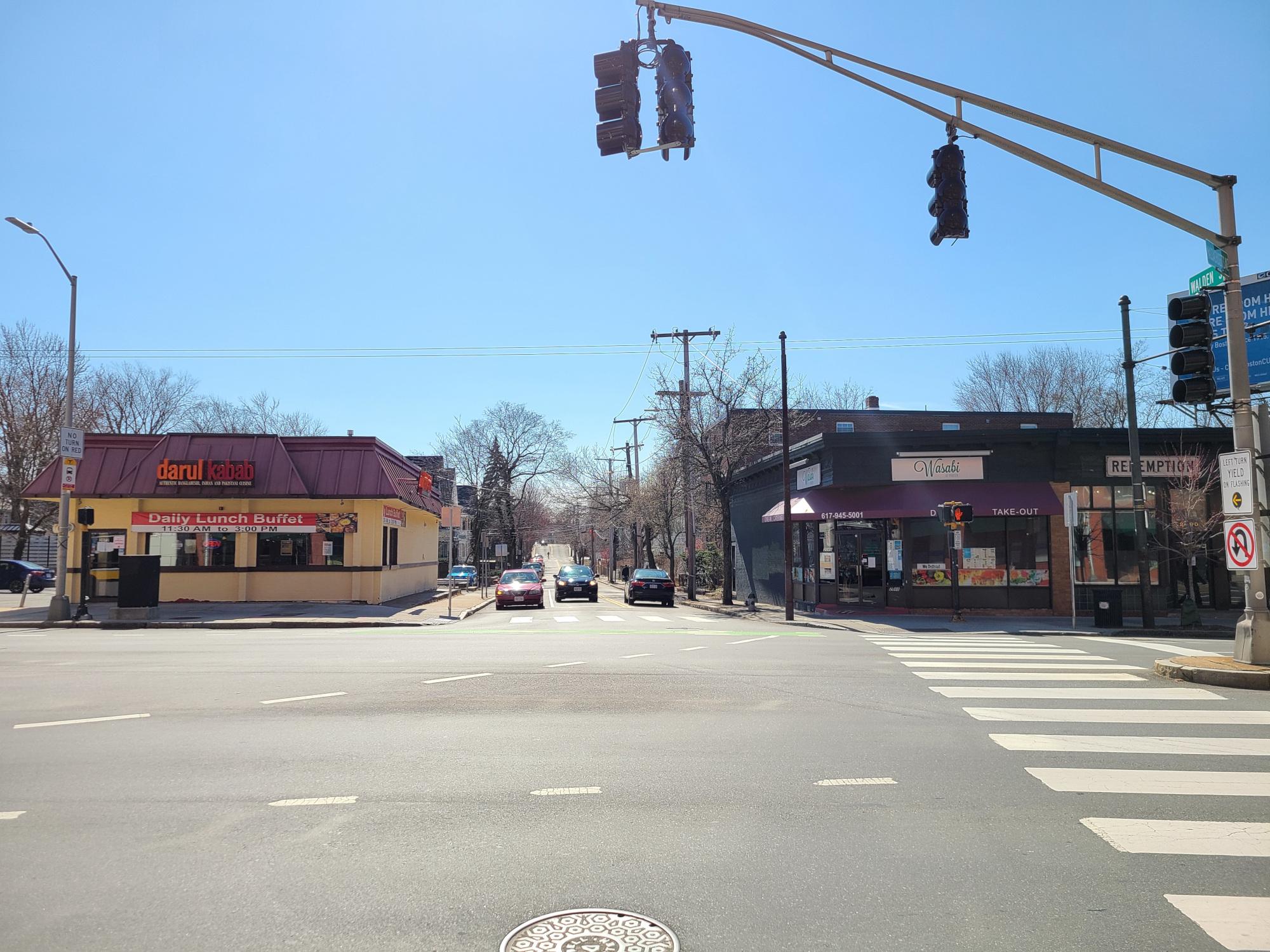 Across Mass Ave at the Site